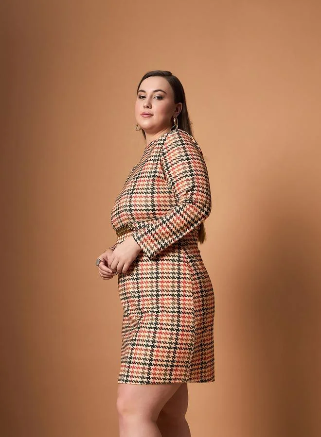 SASSAFRAS Houndstooth Mini Dress