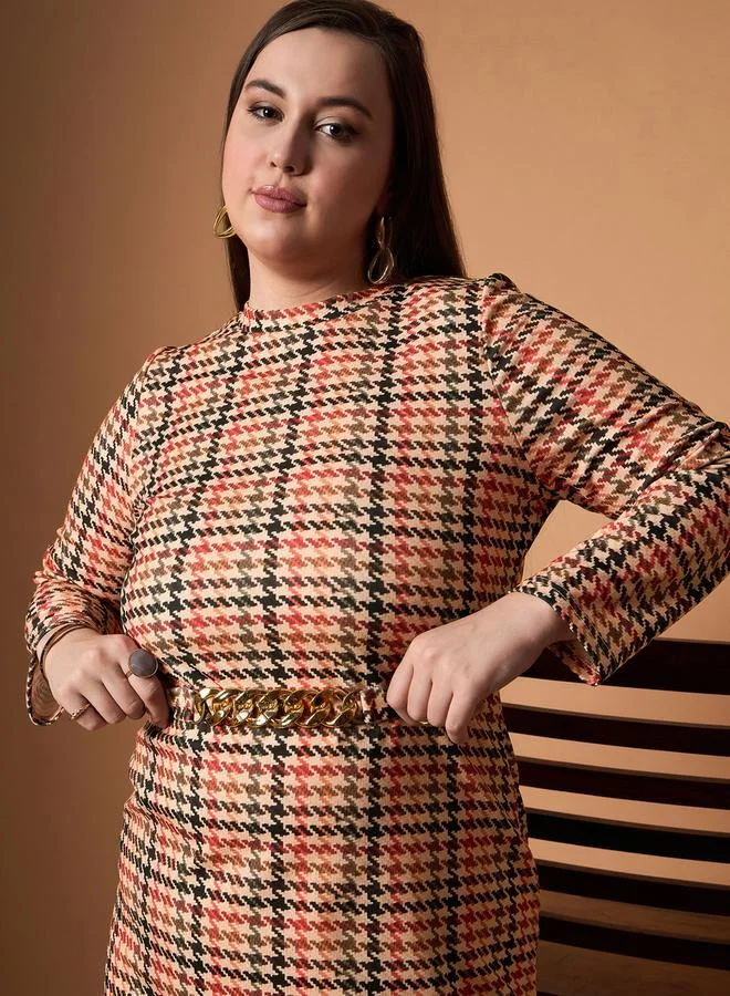 SASSAFRAS Houndstooth Mini Dress