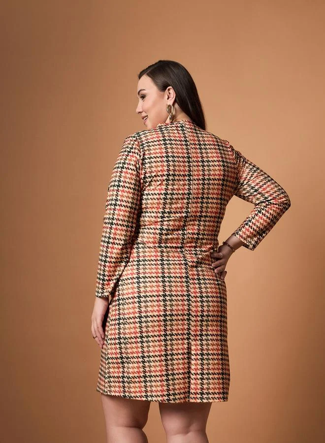 SASSAFRAS Houndstooth Mini Dress