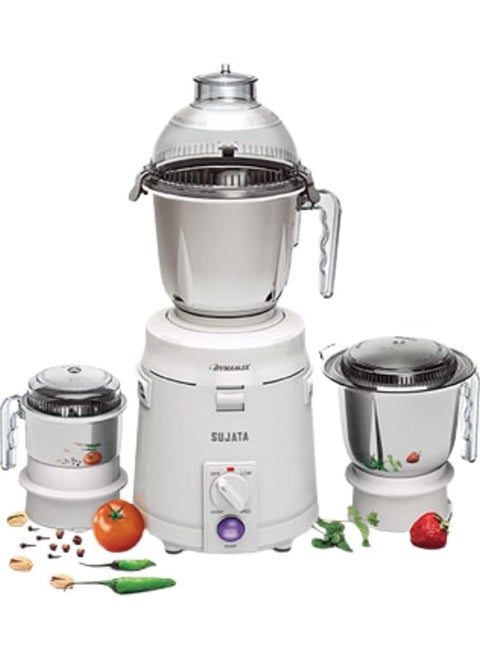 Sujata Dynamix, Mixer Grinder, 900 Watts, 3 Jars (White)