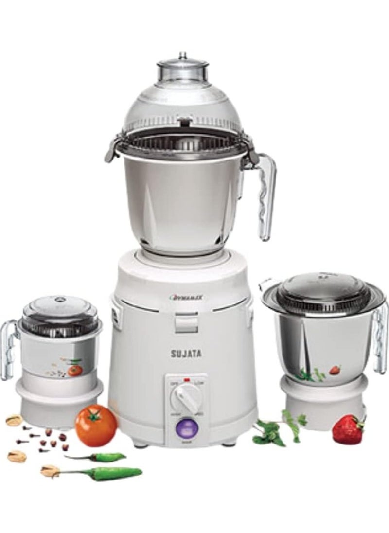 SUJATA - Sujata Dynamix, Mixer Grinder, 900 Watts, 3 Jars (White) - Image 1