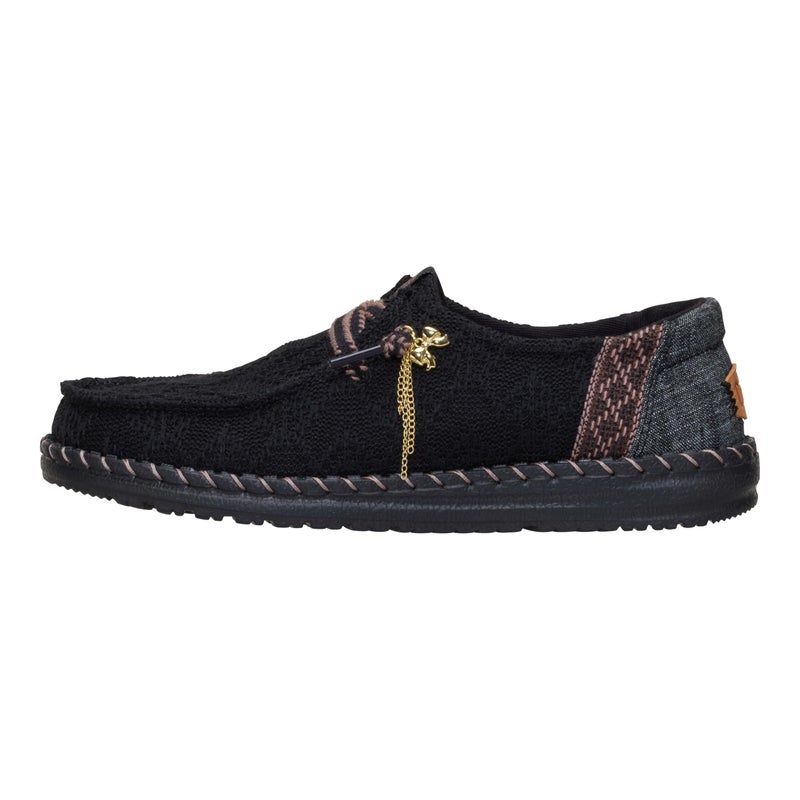 HEYDUDE Wendy Boho Knit Black Size 5, Womenâ€™s Shoes, Slip-on Loafers, Comfortable & Light-Weight - Image 1