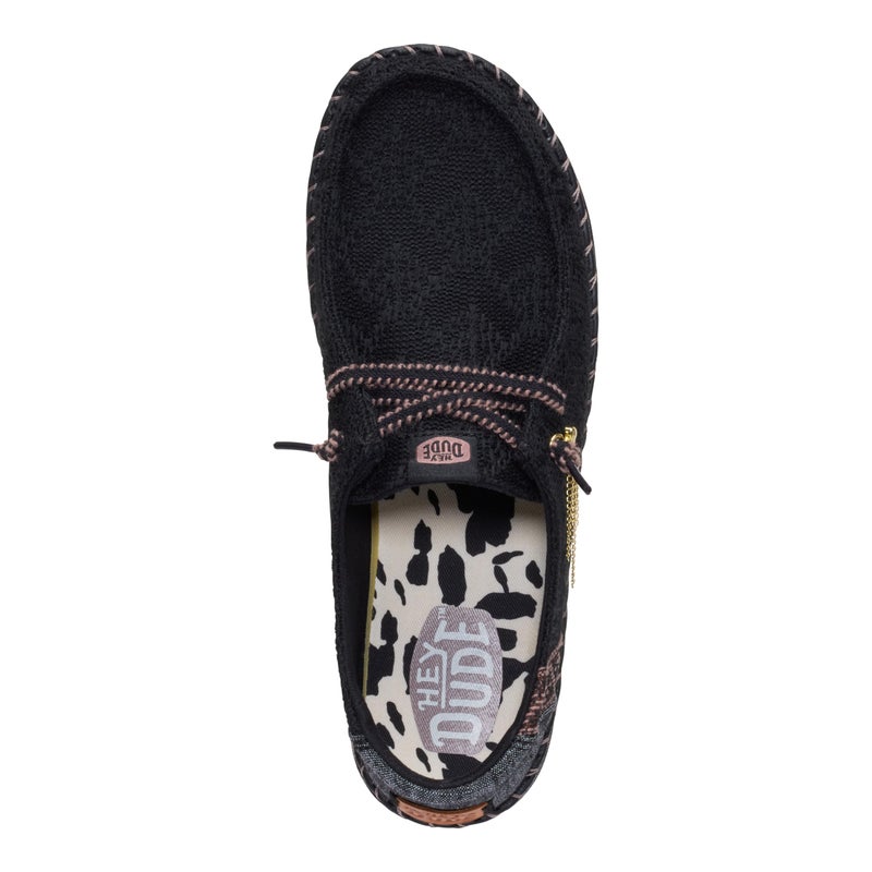HEYDUDE Wendy Boho Knit Black Size 5, Womenâ€™s Shoes, Slip-on Loafers, Comfortable & Light-Weight - Image 2