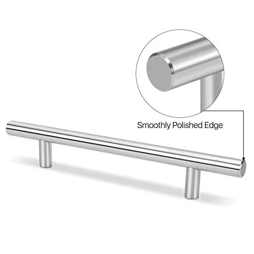 Flexzion 5 Pack Kitchen Cabinet Handles Silver Drawer Pulls 24 inch 15 inch Hole Center Stainless Steel T Bar with Satin Brushed Nickel Hardware for Kitchen Cupboard Door Bathroom Furniture - Image 3