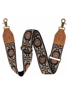 Oasisgalore Adjustable 2" Cowhide Wide Purse Strap | Retro Jacquard Embroidery Crossbody and Shoulder Bag Strap  - Image 1