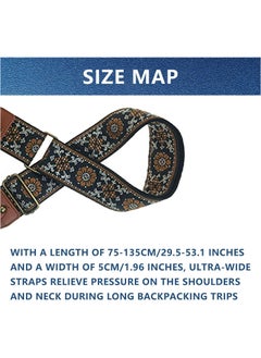 Oasisgalore Adjustable 2" Cowhide Wide Purse Strap | Retro Jacquard Embroidery Crossbody and Shoulder Bag Strap  - Image 2