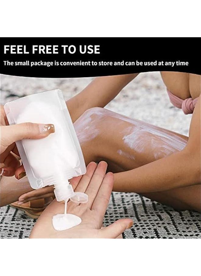 Refillable Travel Pouches, 15Pcs Travel Size Refillable Empty Squeeze Pouches,Transparent Clamshell Packaging Bag Plastic Stand Up Spout Pouch for Toiletry Lotion Shampoo Liquids..aJD.03.15pcs