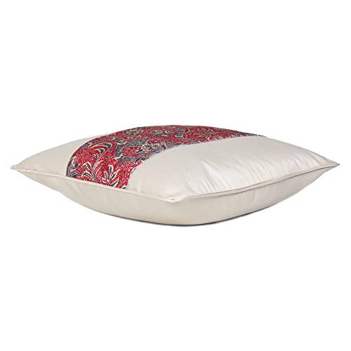 Riara Home Decorative Soft Cushion Cover with Zipper Throw Pillow Cases Square Pillowcase for Sofa, Living Room Decor Single Pcs (16"x16", Cream Floral) - Image 2