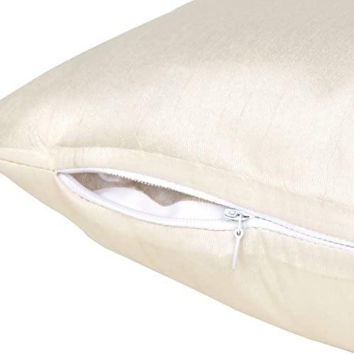 Riara Home Decorative Soft Cushion Cover with Zipper Throw Pillow Cases Square Pillowcase for Sofa, Living Room Decor Single Pcs (16"x16", Cream Floral) - Image 4