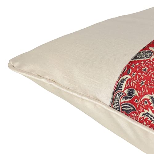 Riara Home Decorative Soft Cushion Cover with Zipper Throw Pillow Cases Square Pillowcase for Sofa, Living Room Decor Single Pcs (16"x16", Cream Floral) - Image 3