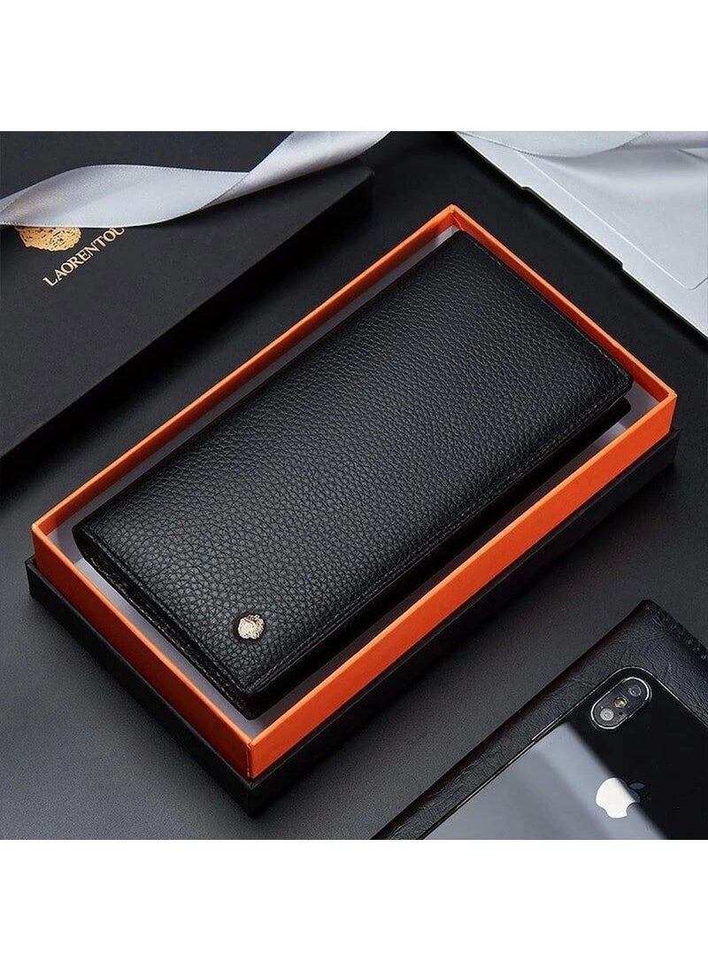 LAORENTOU - Salvatore Hand Made Italian Genuine Leather Long Men's Wallet - Men's Card Holder - Image 1