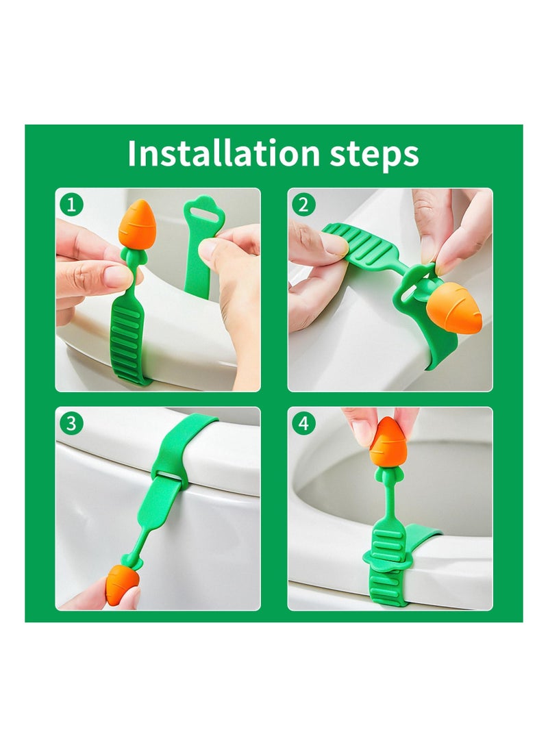 SYOSI Creative Funny Carrot Silica Gel Toilet Seats Cover Lifter, SYOSI Not Dirty Hands Seat Lifters Adjustable, Flexible lid Handle Silicone Lifter for Travel Home Bathroom (Mix 3 Colors) - Image 3