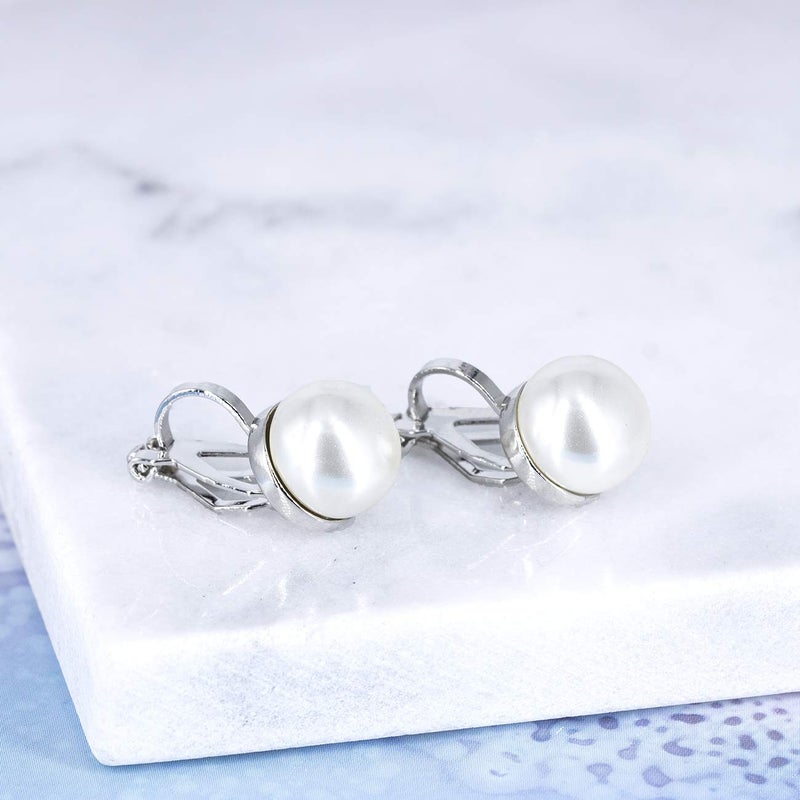 YOQUCOL 10MM Simulated Freshwater Pearl Clip On Stud Earrings Not Pierced Elegant Stud Jewelry For Women - Image 5
