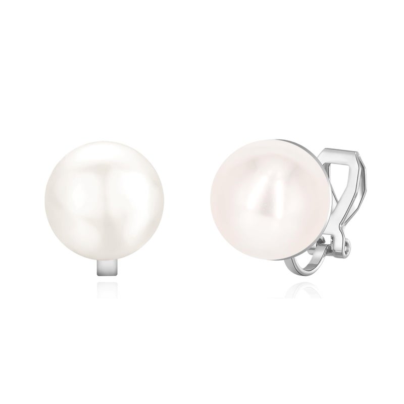 YOQUCOL 10MM Simulated Freshwater Pearl Clip On Stud Earrings Not Pierced Elegant Stud Jewelry For Women - Image 1