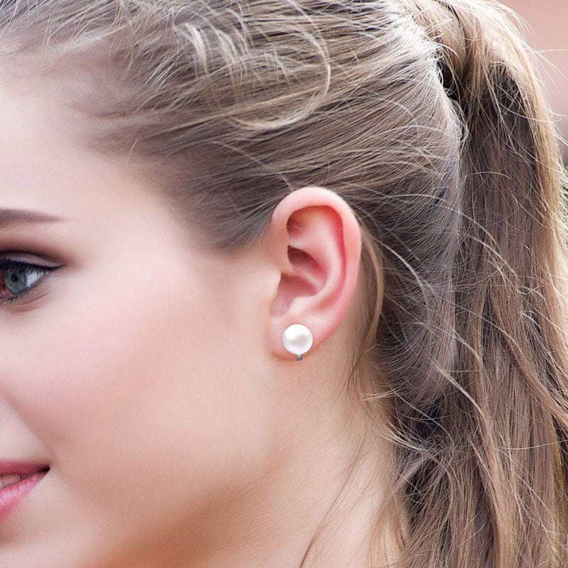 YOQUCOL 10MM Simulated Freshwater Pearl Clip On Stud Earrings Not Pierced Elegant Stud Jewelry For Women - Image 3