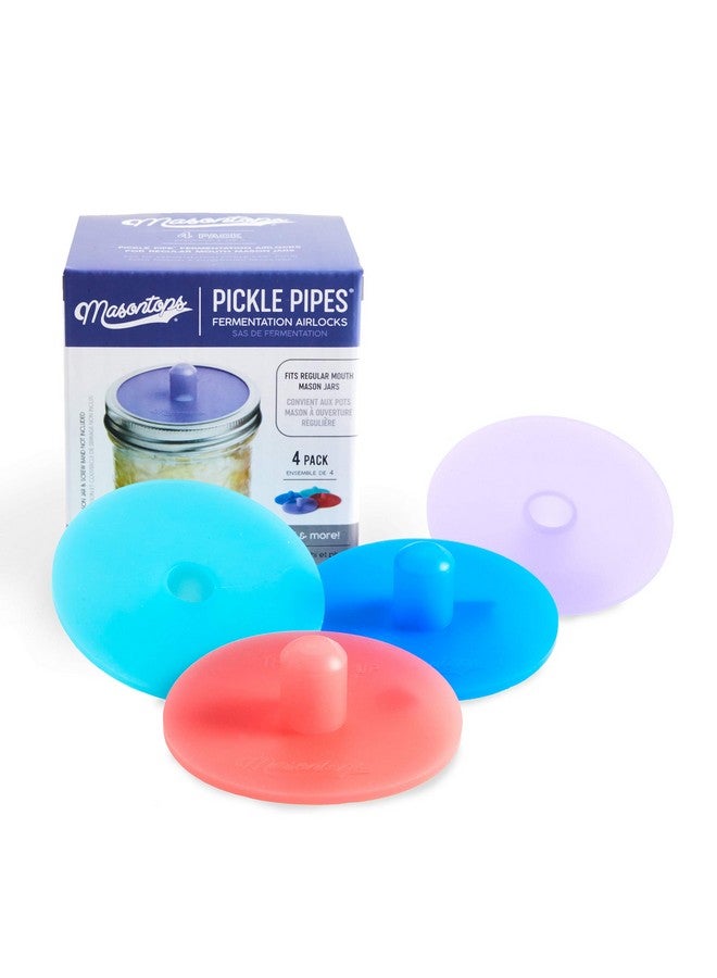 Masontops Masontops Pickle Pipes - Airlock Fermentation Lids - Fermentation Kit for Small Mouth Mason Jar Sauerkraut & Pickle Kit Fermentation Jar not Included  - Image 1