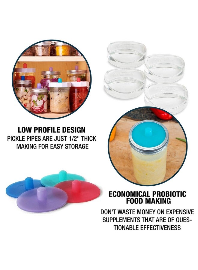 Masontops Masontops Pickle Pipes - Airlock Fermentation Lids - Fermentation Kit for Small Mouth Mason Jar Sauerkraut & Pickle Kit Fermentation Jar not Included  - Image 4