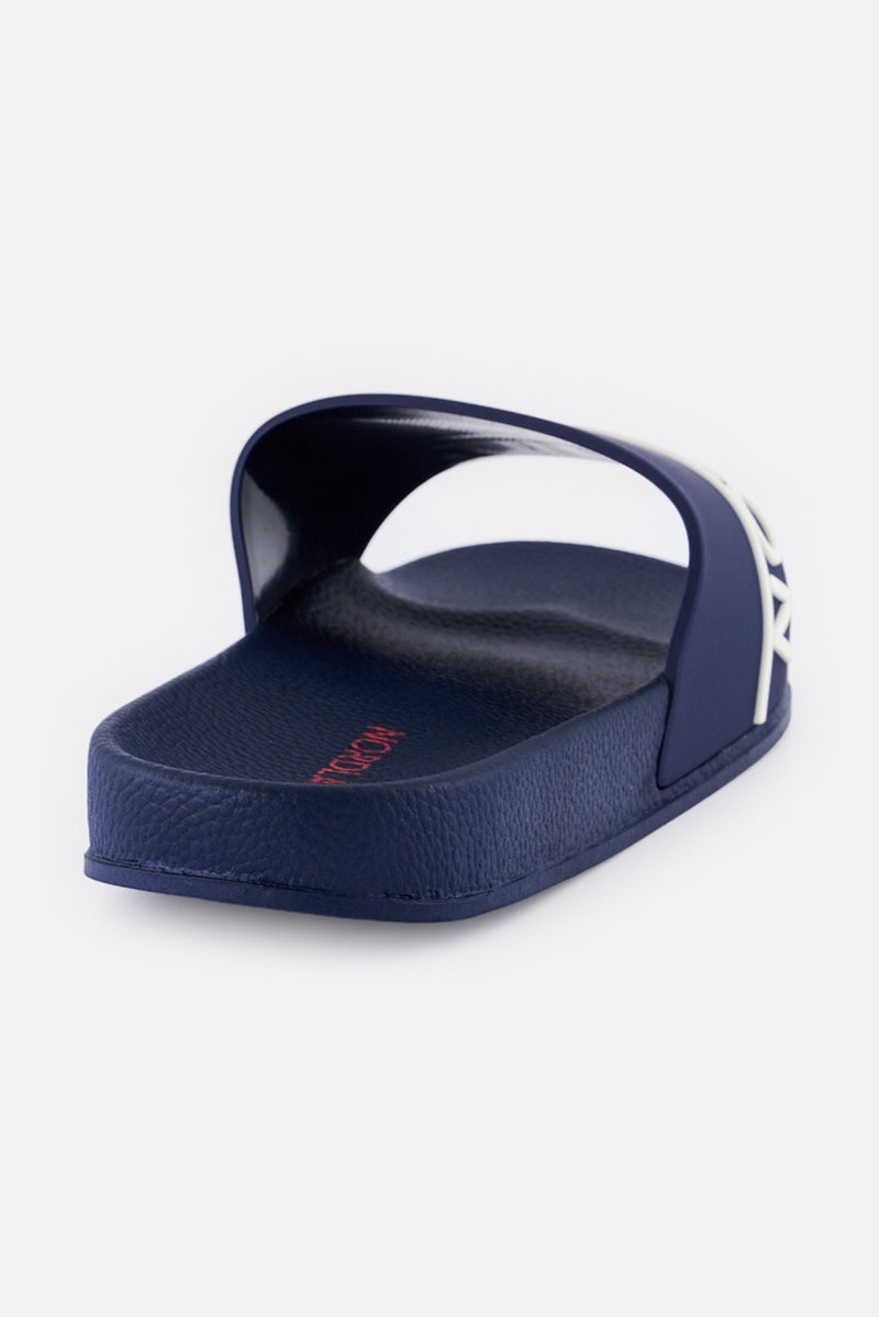 Nordland Men Brand Logo Slip On Slides, Navy  - Image 3