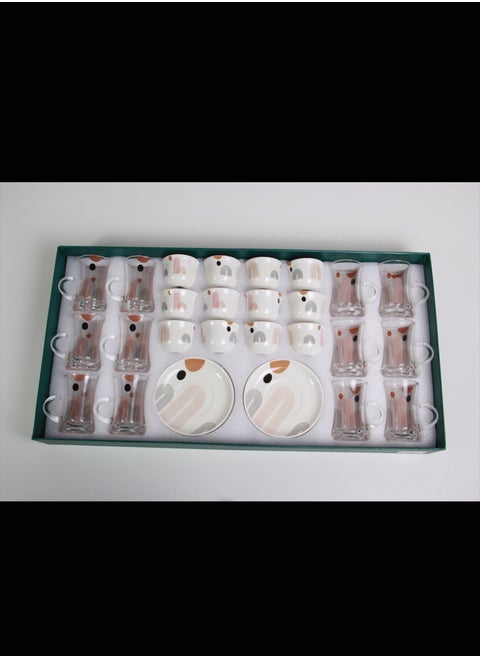 Tea and coffee cups set with saucers