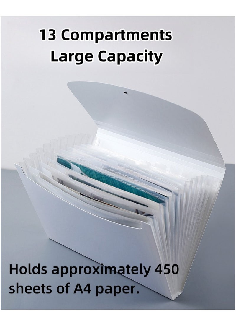Generic 12 Pockets Expanding File Folders, Portable Accordion A4 Expandable File Organizer, Large Capacity Stand Plastic Business File Box  - Image 1