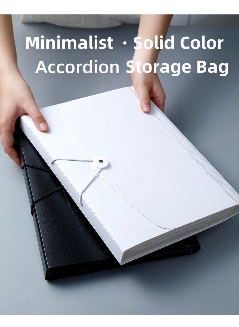 Generic 12 Pockets Expanding File Folders, Portable Accordion A4 Expandable File Organizer, Large Capacity Stand Plastic Business File Box  - Image 2