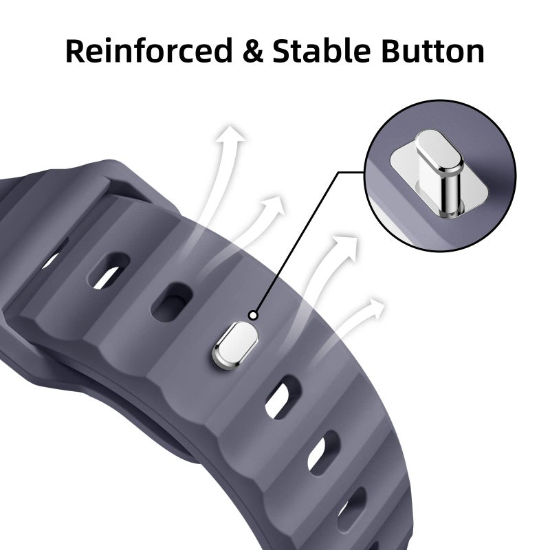 Suitisbest Sport Band Compatible with Apple Watch Ultra 2 Band 49mm 46mm 45mm 44mm 42mm for Men, Soft Silicone Wristbands Waterproof Replacement Strap for iWatch Series 11 10 9 8 7 6 5 4 3 SE Ultra 3 2 1, 2 Pack - Image 3