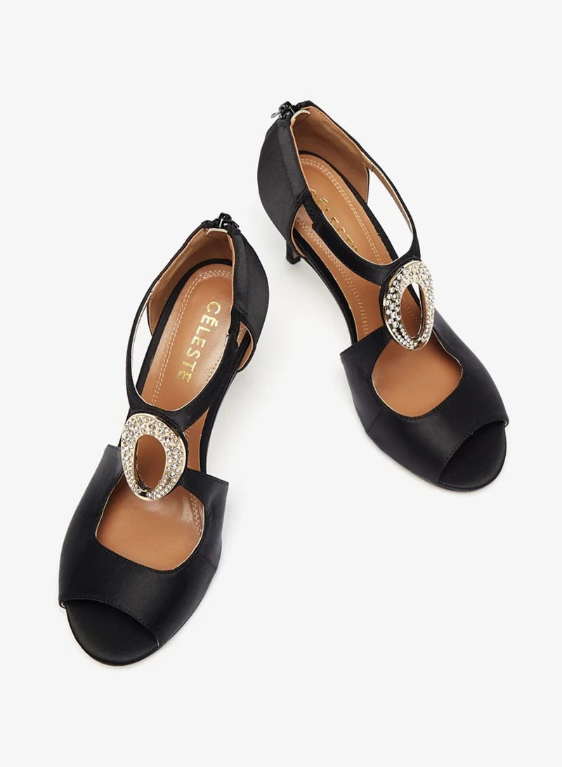 Celeste Ankle Strap Peep Toe Pumps
