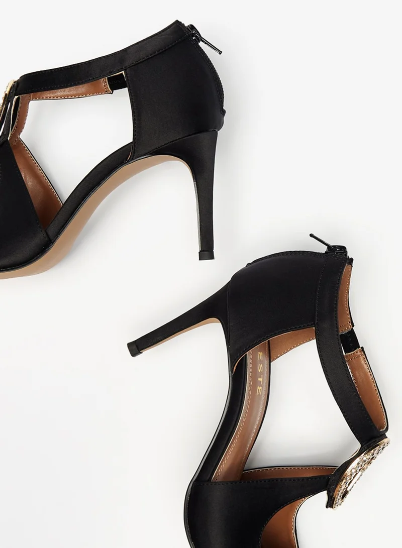 Celeste Ankle Strap Peep Toe Pumps