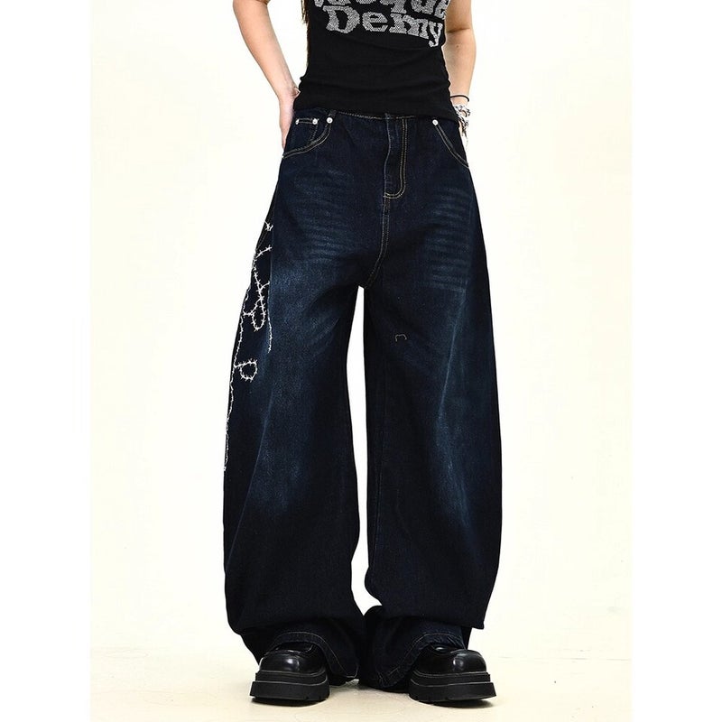 Unisex Classic Denim Jeans Loose Fit Daily Outdoor Wear - Image 4