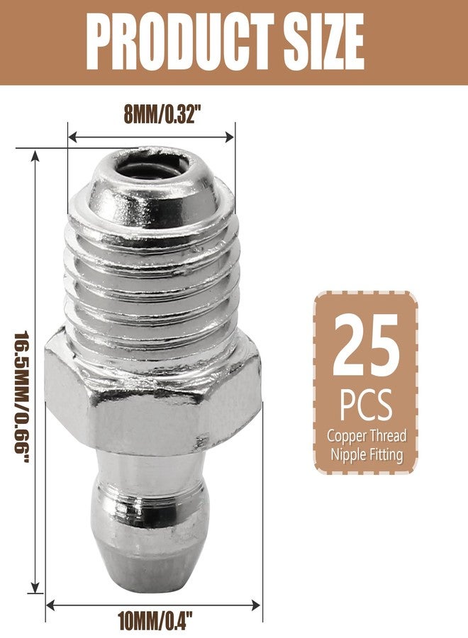 LDEXIN 25pcs 8mm x 1mm M8 Male Thread Straight Hydraulic Grease Fitting Assortment Kit Zerk Nozzle Fittings for Excavators - Image 3
