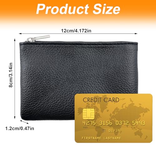lyBlissor 4Pcs Small Coin Purse Pouch,Leather Change Purse,Small Leather Coin Pouch for Purse,Portable PU Leather Zipper Coin Purse,Mini Coin Pocket Pouch Change Holder for Men Women Headset Credit Card ID Key - Image 2