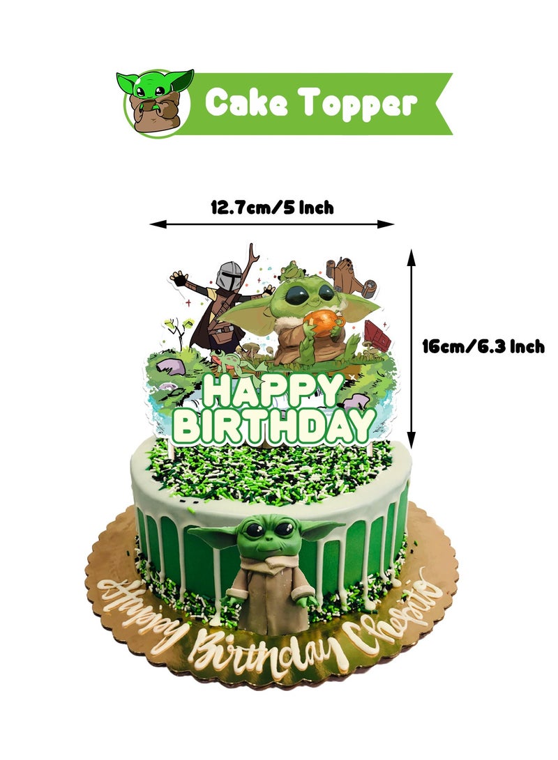 general Yoda baby Party Decorations,Decorations for Yoda baby Birthday Party Supplies,Yoda baby Party Supplies Includes Banner, Cake Toppers, Balloon for Yoda baby Theme Party Decorations - Image 2