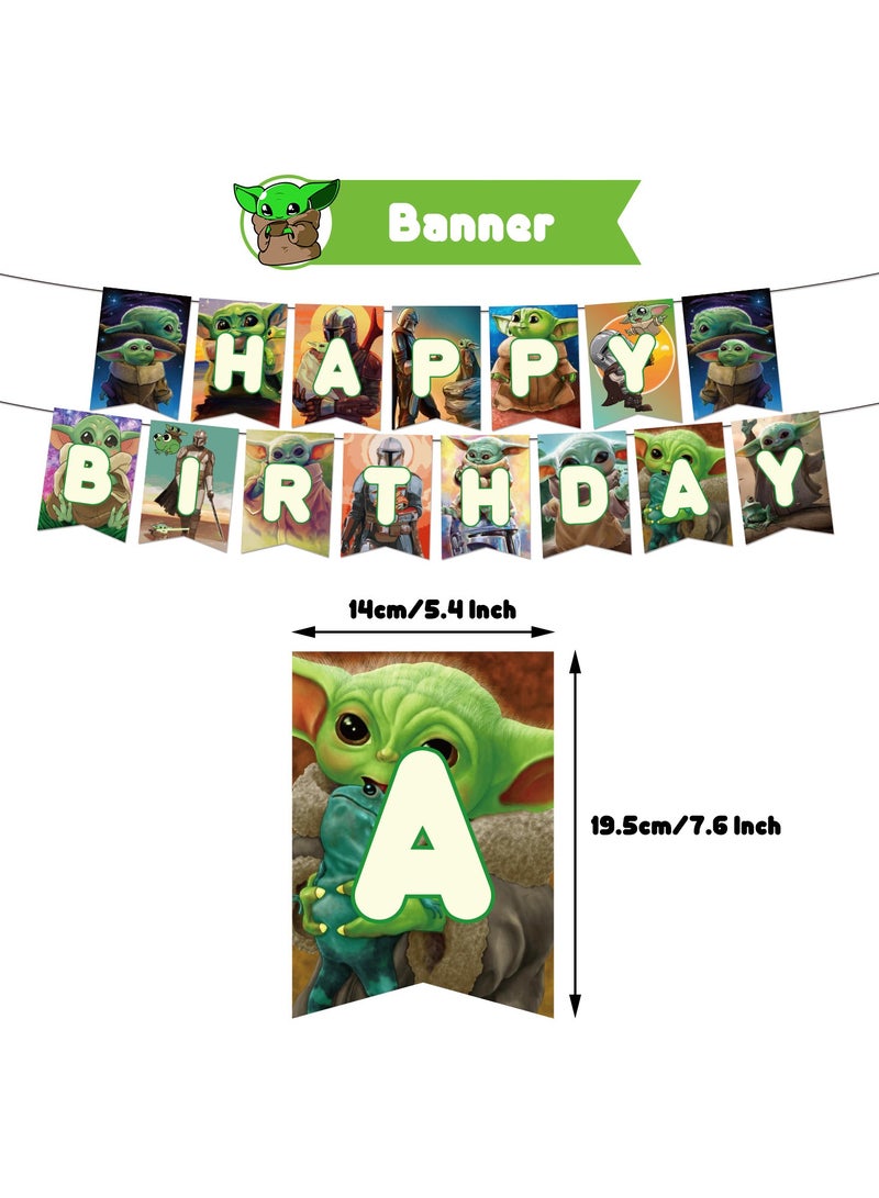 general Yoda baby Party Decorations,Decorations for Yoda baby Birthday Party Supplies,Yoda baby Party Supplies Includes Banner, Cake Toppers, Balloon for Yoda baby Theme Party Decorations - Image 4