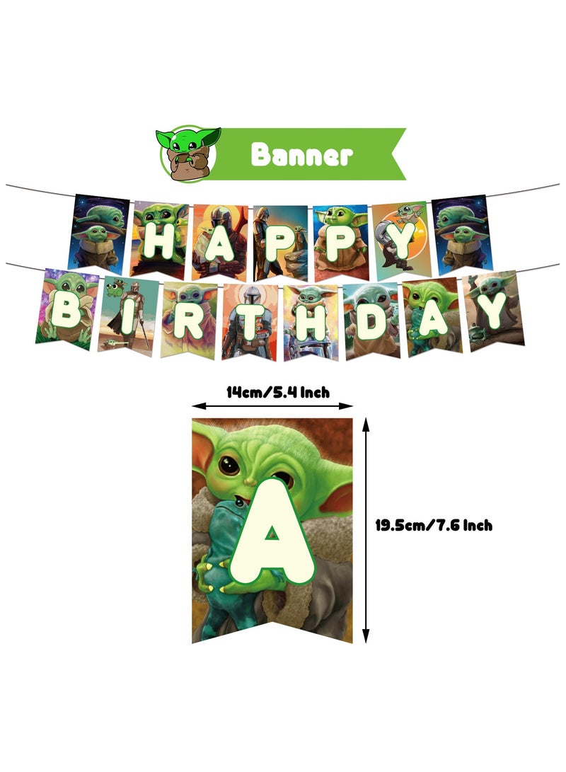 general Yoda baby Party Decorations,Decorations for Yoda baby Birthday Party Supplies,Yoda baby Party Supplies Includes Banner, Cake Toppers, Balloon for Yoda baby Theme Party Decorations - Image 5