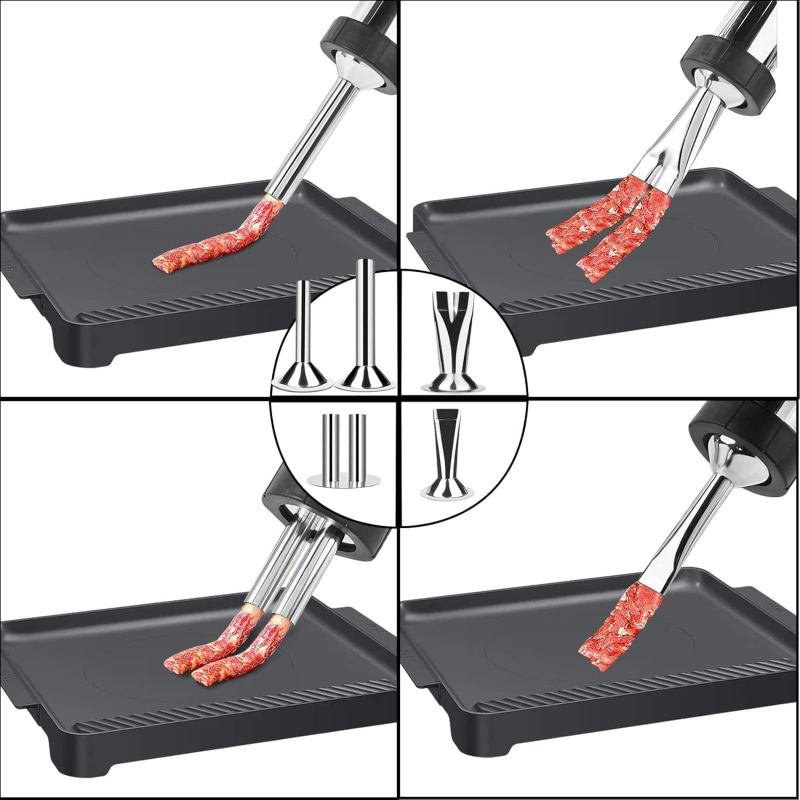Beef Jerky Gun 1.5 Lb Large Capacity 5 Nozzles For Custom Jerky Shapes - Food-Grade 304 Stainless Steel Jerky Maker Kit For Home Kitchen Outdoor Cooking Food Enthusiasts Beginners - Image 5