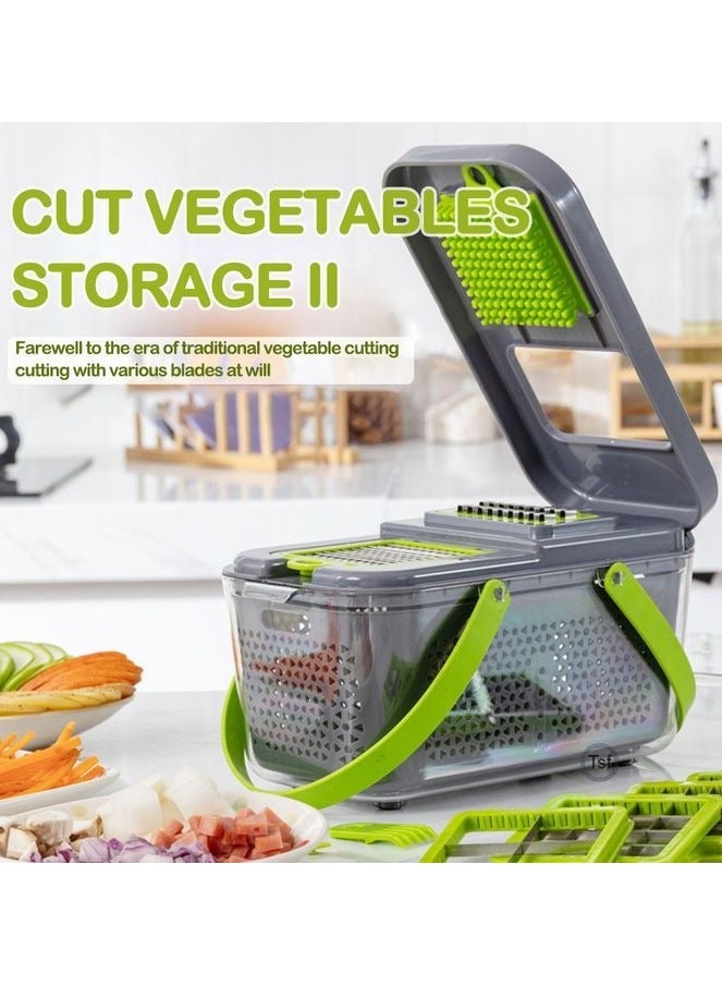 22 in 1 Multifunctional Vegetable Cutter Fruit and Vegetable Slicer Carrot Grater for Kitchen with Container - Image 5