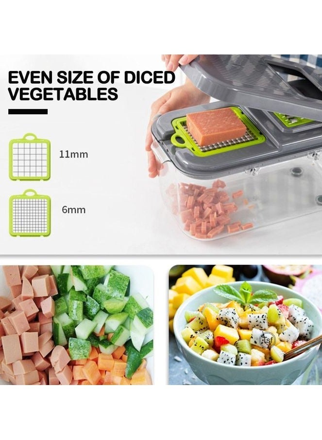 22 in 1 Multifunctional Vegetable Cutter Fruit and Vegetable Slicer Carrot Grater for Kitchen with Container - Image 2