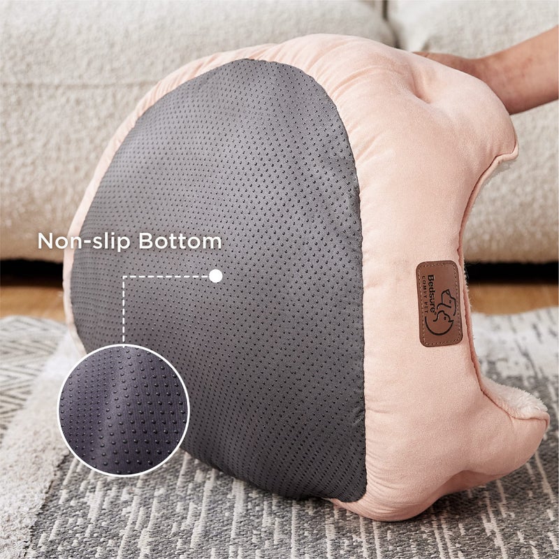 Bedsure Dog Beds for Small Dogs - Round Cat Beds for Indoor Cats, Washable Pet Bed for Puppy and Kitten with Slip-Resistant Bottom, 20 Inches, Peach Pink - Image 3