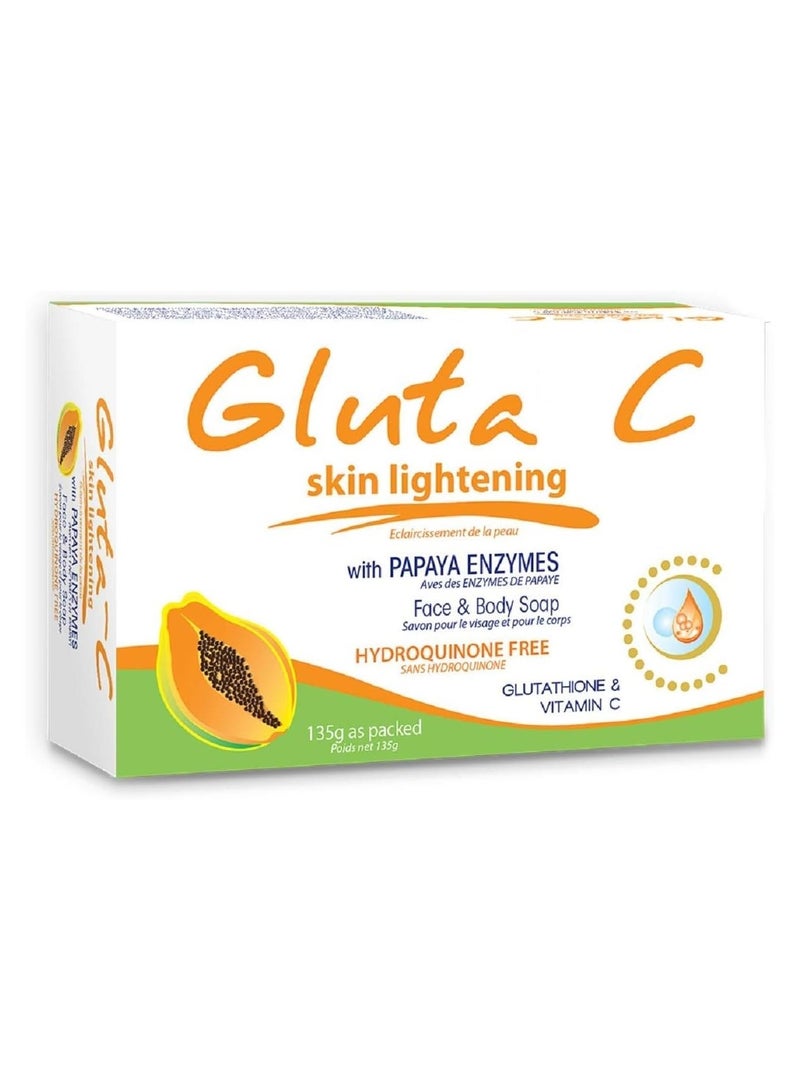 GLUTA C Intense Whitening With Papaya Exfoliants Face And Body Soap 135 G - Image 1