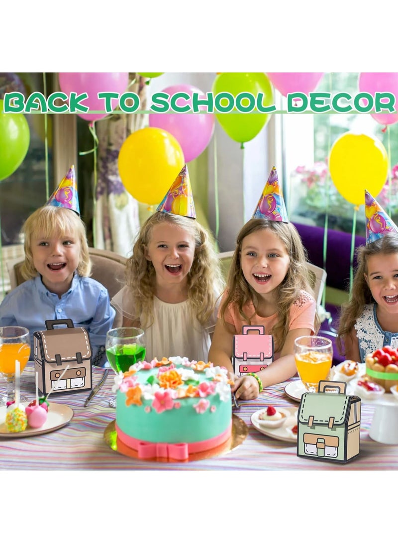 SYOSI 30 Pcs Back to School Gift Boxes, Backpack-Shaped Treat Candy Boxes, Small Goodie Bags for First Day of School, Party Favors, Classroom Decor, Bulk Set for Preschool - Image 4
