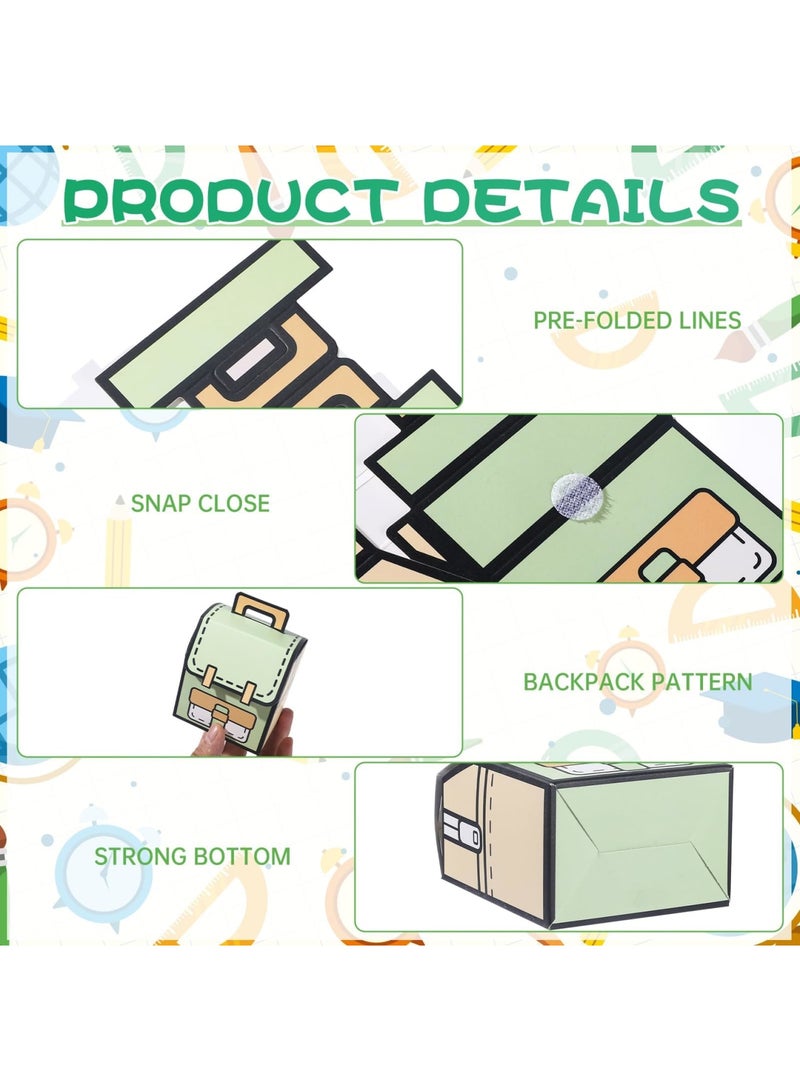 SYOSI 30 Pcs Back to School Gift Boxes, Backpack-Shaped Treat Candy Boxes, Small Goodie Bags for First Day of School, Party Favors, Classroom Decor, Bulk Set for Preschool - Image 5