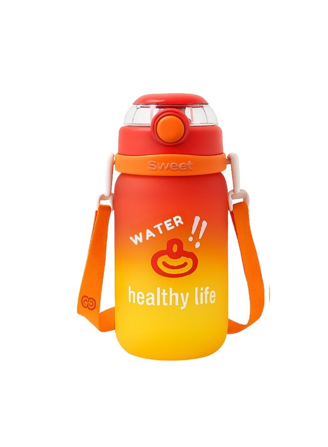 VIO Kids Leakproof Water Bottle with Soft Straw Capacity Marker Colorful Toddler Spill Proof Sippy Cup with Flip Top Lid Drinking Tumbler with Strap BPA Free Tritan Water Bottle Kids Hydration Sipper Bottle 850 ML for Boys Girls School Preschool Nursery Indoor Outdoor Travel Use - Image 1