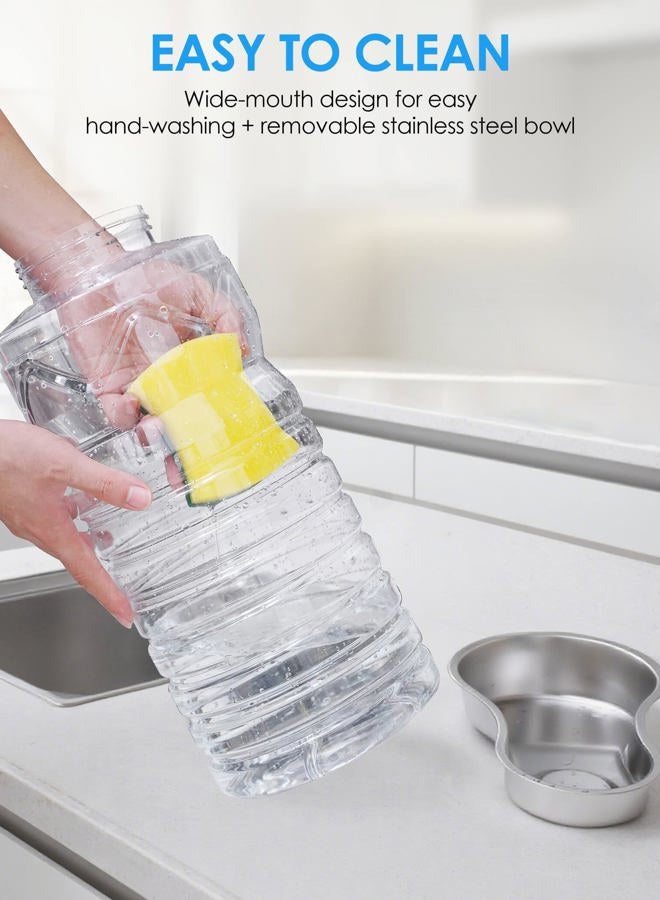 Heouvo 2.5 Gallon Automatic Dog Water Dispenser【Wide Mouth for Easy Hand-in Cleaning】【Removable Stainless Steel Bowl】, Gravity Refilling Large Capacity for Cats and Dogs, Multi-Pet Homes - Image 3