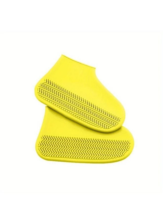 أحذية المطر السيليكونية الصفراء عالية المرونة قابلة لإعادة الاستخدام ومتينة ومسامية للمشي لمسافات طويلة والتخييم - Image 1