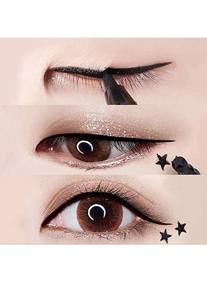 BINGBRUSH Double-sided Liquid Stamp Eyeliner Pen, Face Stamps Makeup Extremely Black Waterproof Slim Gel Felt Tip High Black Pigment Liquid Eyeliner & Seal (black) - Image 5