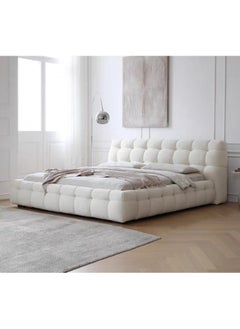 Bed and Mattress Home Whisper Tufted Upholstered Premium Single Size ( 90 X 190 ) Off White Color Bed 