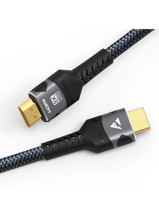 FDBRO 1M 4K/8K HDMI 2.1 Cable - 48Gbps High Speed Braided Cord - Black - Image 2