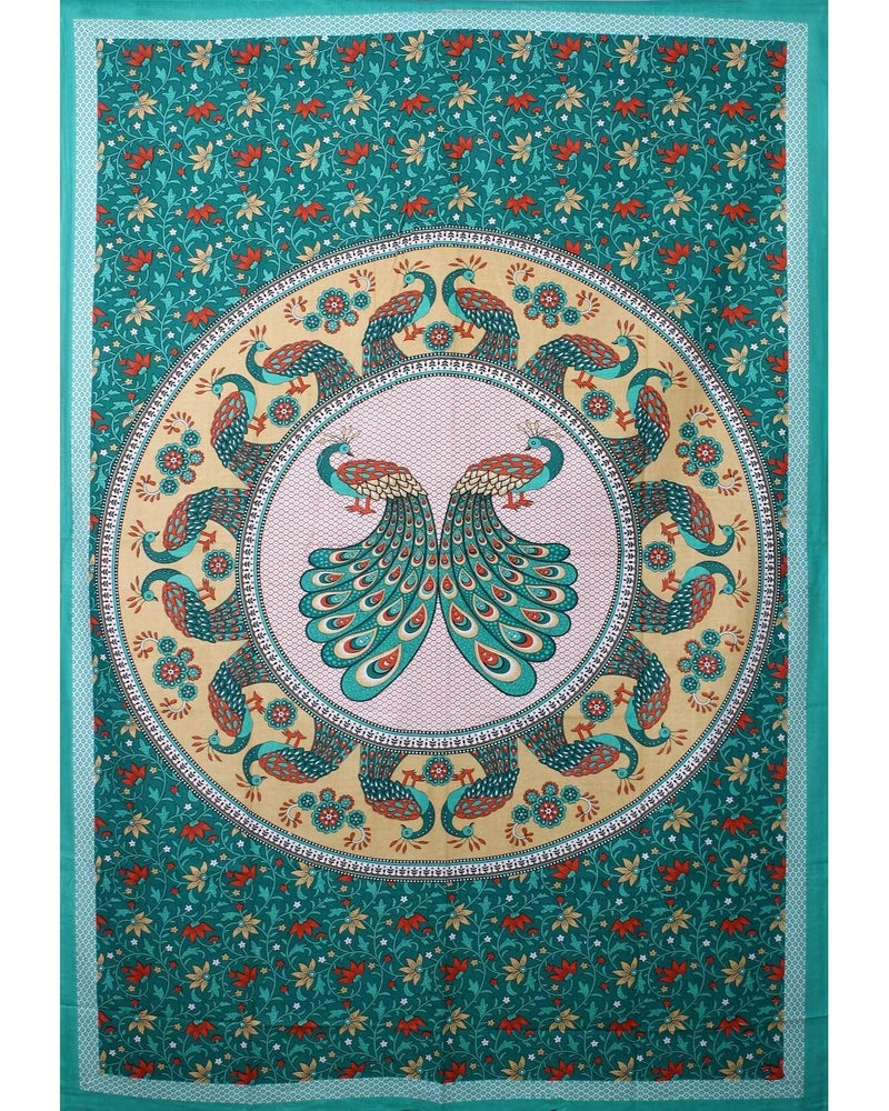 UrbanArts 100% Pure Cotton Jaipuri Diwan Set of 6 Pcs (1 Bedsheet, 2 Bolster Cover, 3 Cushion Cover) | Cotton Diwan Set for Drawing Room, Living Room and Bedroom, Style-14 - Image 5