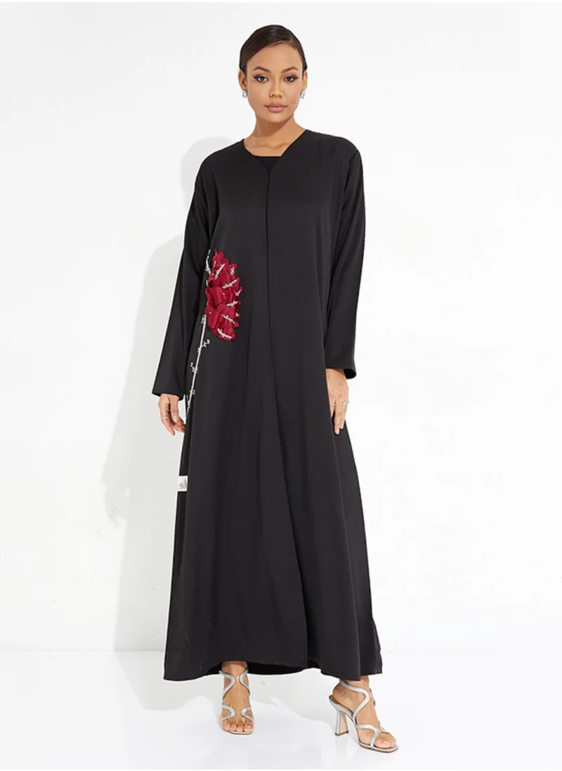 Rosette Abaya Red Prominent Abaya