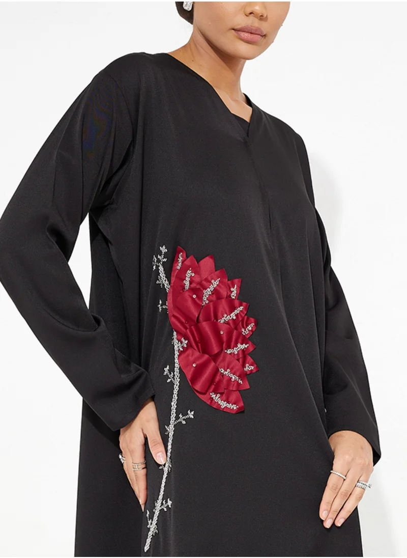 Rosette Abaya Red Prominent Abaya